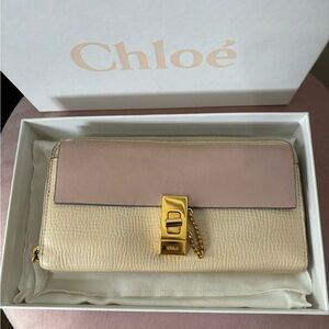 Chloe Drew two toned long zippy wallet